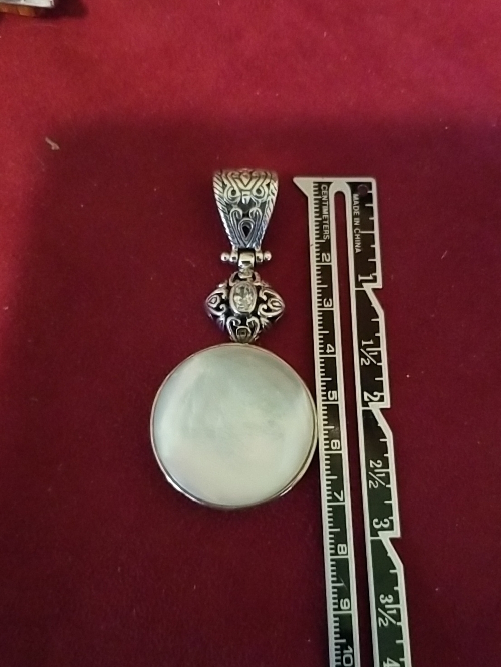 Silver pendant with Mother of Pearl Stone - Picture 6 of 8